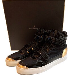 【新品】LOUIS LEEMAN ルイスリーマン LL0221 スニーカー 靴 ハイカット メンズ ブラック ゴールド 39 25cm 展示品 正規品