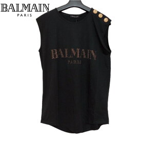 【新品】確実正規品 BALMAIN　バルマン ロゴ タンクトップ ブラック 黒 レディース 36 S