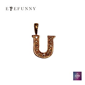 【美品】EYEFUNNY アイファニー ダイヤモンド アルファベット U 18k PG ピンクゴールド 中古