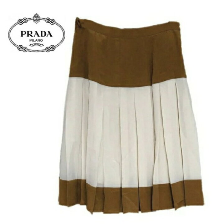 楽天市場】【新品】確実正規品 PRADA プラダ プリーツ スカート シルク  