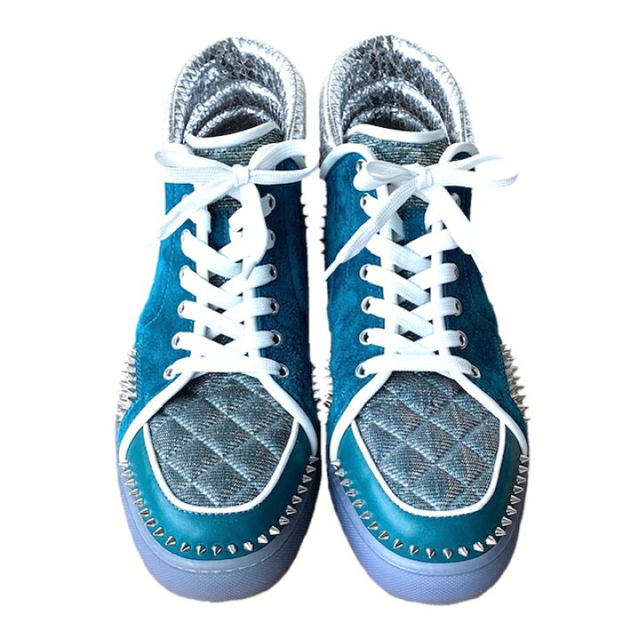 楽天市場】【美品】 Christian Louboutin クリスチャン ルブタン ハイカット スニーカー シューズ エメラルド シルバー メタル  ラメ スタッズ メンズ 26.5cm 中古 正規品 : s-shop ブランド買取 販売 美品/26.5cm クリスチャンルブタン　ハイカットスニーカー　スタッズ　銀