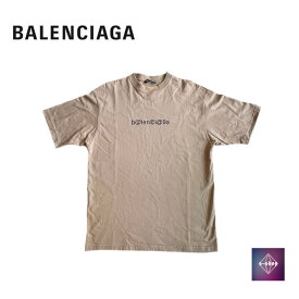 【美品】 BALENCIAGA バレンシアガ 半袖 Tシャツ トップス コットン ベージュ XS 中古