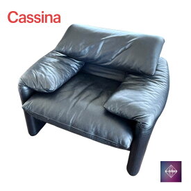 正規品 Cassina カッシーナ MARALUNGA マラルンガ 1人掛け ソファ ブラック 本革 展示品