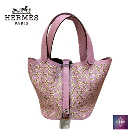 【美品】 HERMES エルメス ピコタン ロック ミクロ マイクロ ラッキーデイジー 2022年 ピンク U刻印 シルバー金具 バッグ ハンドバッグ トートバッグ