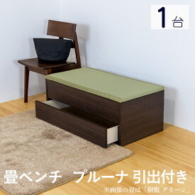 こうひん 日本製 畳下＋引出収納付き 畳ベンチ『プルーナ 引出付き』 1台 単品 5種類から選べる畳 約 幅100cm 奥行50cm 高さ38cm 和モダンな雰囲気で旅館やお店にも使えます。