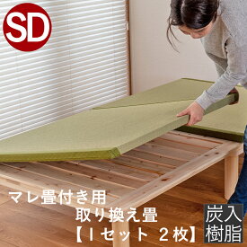 こうひん 日本製 マレ 畳付き専用 取り換え畳 セミダブルサイズ 炭入り樹脂製 炭を配合した複合樹脂 【畳のみ】