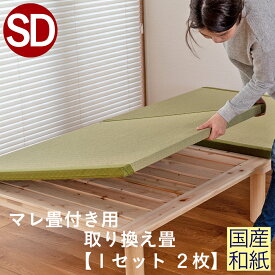 こうひん 日本製 マレ 畳付き専用 取り換え畳 セミダブルサイズ 国産和紙製（ダイケン 健やかおもて） 選べる和モダンな4色 昔ながらの和室の畳と同じ引目織の縁付きタイプ 【畳のみ】