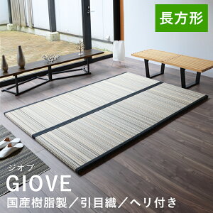 こうひん 日本製 縁付き 一畳サイズ超の置き畳 『ジオブ』2枚1セット 個性的な8色から選べる国産樹脂 (セキスイ 美草 アースカラー) 2枚並べて幅 約140cm × 全長 約200cm 厚さ3.5cmの本格タイ