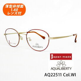 HOYA薄型非球面1.60レンズ付【AQUALIBERTY（アクアリバティ）AQ22511 Col.WI（ワイン）47サイズ】メガネセット【CHARMANT（シャルマン）国内正規品】