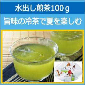 15日ポイント2倍＆5％OFFクーポン有　旨味の冷茶　フィルターインボトルでの水出しにピッタリのおすすめ煎茶100g 日本茶 緑茶