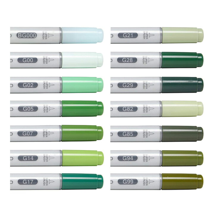楽天市場 Too Copic コピックチャオ 単色 緑系 同色3本セット 書き味や色味の品質はコピックスケッチと同じです 立野機工のwebショッピング