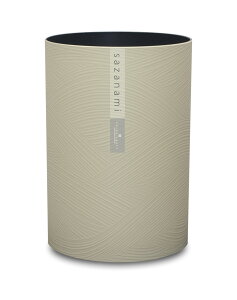 TATSU-CRAFT(タツクラフト) 漆喰 調 ダストボックス ふたなし M さざ波 6.8L ゴミ箱 おしゃれ ふた無し 蓋なし 丸型 キッチン リビング 和室 寝室 インテリア 雑貨 プラスチック 洗える バスルー