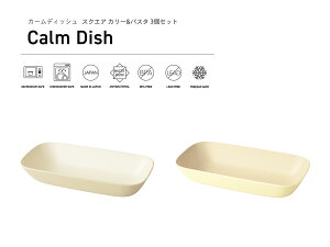 TAKENAKA(竹中) Calm Dish カームディッシュ スクエア カリー & パスタ 3個 セット 電子レンジ対応 食洗機対応 カレー皿 カレープレート パスタ皿 パスタプレート 皿 おしゃれ カフェ 冷凍保存可
