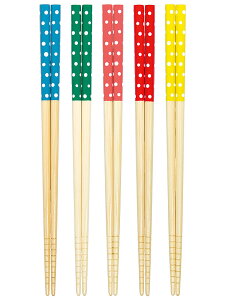 箸街道 白竹水玉 22.5cm 5膳入 箸 箸箱 カトラリー メール便対応 カラフルカラー 塗箸 箸先にすべり止付 天然材 竹 日本製 和食 キッチン用品・食器・調理器具 メール便OK。お子さんから大人ま