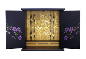 橋本達之助工芸 漆器調 紀州塗り ミニ仏壇 大 鉄仙 幅40×奥行25.5×高さ40cm【送料無料】【不良品外の返品不可】【MDF 木製 漆器 ミニ コンパクト 仏壇 お仏壇 インテリア リビング マンション アパート 和室】【葬儀 法要 法用 供養 手元供養】【国産 日本製】