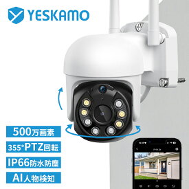 防犯カメラ ワイヤレス 屋外 工事不要 wifi センサーライト付き ドーム PTZ360°全方位 AI人物検知 カラー暗視 監視カメラ IP66防水防塵 120°広角 パンチルト 双方向通話 常時録画 動体検知 ネットワークカメラ 家庭用 遠隔監視 敬老の日