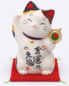 【薬師窯】彩絵金運来福招き猫(大)/7447 開運 まねきねこ お祝 開店祝い 新築祝い プレゼント 記念品 贈答品におすすめ【楽ギフ_包装選択】【楽ギフ_のし宛書】【楽ギフ_のし】【