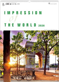 カレンダー　風景　2026　大判サイズ　インプレッション・オブ・ザ・ワールド　世界風景カレンダー　令和8年 カレンダー2026　壁掛けカレンダー ツインリング製本