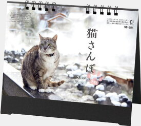 カレンダー 卓上 2027 猫 ねこ ネコ　猫さんぽ　 卓上カレンダー(ワイド) 15.7×18cm 自然な猫の姿がかわいい