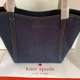 ケイトスペード　Kate spade　デニムトート　ブルー　シンプル　A4サイズも収納可能