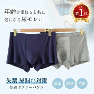 楽天ランキング1位「品質保証」【お得2色2枚/2色4枚セット】 失禁パンツ 男性用 尿漏れパンツ 50cc 紳士 …
