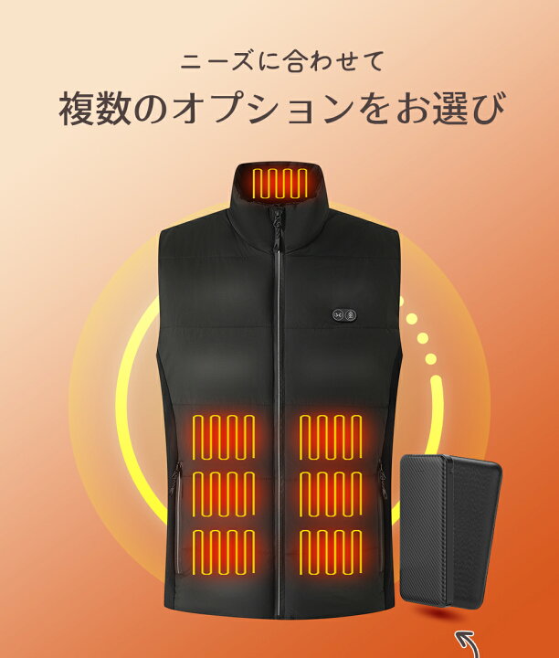 楽天市場】【品質保証】 電熱ベスト 20000mAhバッテリー付き 10000mAh 