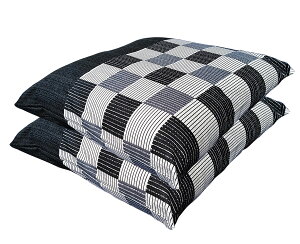 楽天最安に挑戦中 ! 座布団カバー 55 59 2枚組 しじら格子 ブルー 約 55x59cm 日本製 銘仙判 2枚 セット 55x59 旅館 業務用 居酒屋 和室 洋室 和風 洋風 北欧 法事 綿 お買い得 洗える コットン ファ