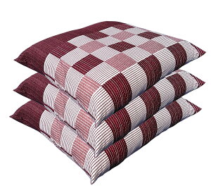 楽天最安に挑戦中 ! 座布団カバー 55 59 3枚組 しじら格子 レッド 約 55x59cm 日本製 銘仙判 3枚 セット 55x59 旅館 業務用 居酒屋 和室 洋室 和風 洋風 北欧 法事 綿 お買い得 洗える ファスナー フ