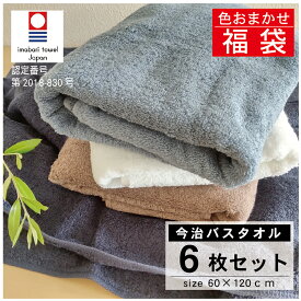 福袋 タオルセット【6枚セット】今治タオル 色おまかせ バスタオル6枚 綿100％ 送料無料 ネイビーブルー ホワイト ココア グレー 柔らかな肌触り 吸水性抜群 ふわふわ もちもち 優しい 肌ざわり