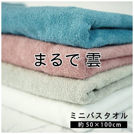 全商品 ポイント5倍＆5％OFFクーポン【色選べる2枚セット】 まるで雲 ミニバスタオル 送料無料 50×100cm 柔らかな肌触り 吸水性抜群 ふわふわ もちもち 持ち運びに便利 かさばらない スポーツにも最適 おしゃれなくすみカラー 無地 ピンク