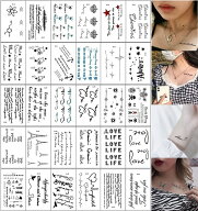 【1枚おまけ付】タトゥーシール 30枚セット ボディーシール ステッカー 英字 文字 長持ち おまけ付 送料…