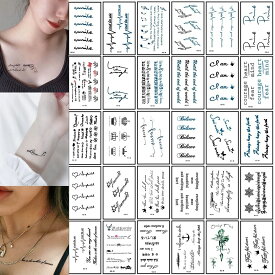 【1枚おまけ付】タトゥーシール 30枚セット ステッカー ボディーシール tatoo 防水 文字 記号 おまけ付 送料無料 ポスト投函