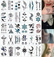 タトゥーシール 30枚セット ボディシール ステッカー tatoo 防水 ドクロ トライバル 文字 ハロウィン コ…
