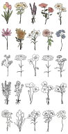 タトゥーシール ステッカー スマホケース tattoo sticker かわいい 花 白黒 おしゃれ ワンポイント ファ…