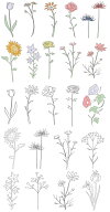 tuzuru タトゥーシール ステッカー スマホケース tattoo sticker かわいい 花 白黒 おしゃれ ワンポイン…