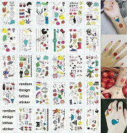 【1枚おまけ付】タトゥーシール 30枚セット ボディシール ステッカー tatoo 防水 かわいい 猫 ひよこ 子…