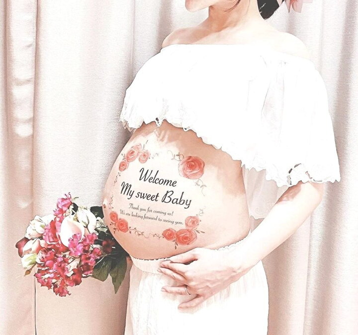 楽天市場 Tuzuru マタニティフォト タトゥーシール ボディ シール ベリーペイント 花 マタニティシール セルフ かわいい おしゃれ プレゼント 練習用シール付き 貼り方説明書付き 送料無料 ポスト投函 F Tuzuru楽天市場店