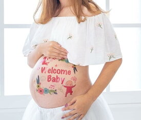 tuzuru マタニティフォトシール ベリーペイントシール 天使 かわいい プレゼント 妊婦 セルフ フォト belly painting maternity photo 練習用シール付き 貼り方説明書付き 送料無料 ポスト投函 R