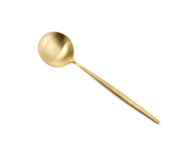 国内正規代理店 / クチポール ムーンマット ゴールド デザートスプーン Cutipol MOON MATT GOLD 【カトラリー ブラッシュド マット】 [ネコポス対応可(18点まで)]【クチポール Cutipol】【食器 カトラリー】