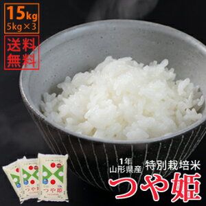【白米】令和1年山形県産特別栽培米つや姫 15kg(5kg×3)【自社精米工場直送】【送料無料】