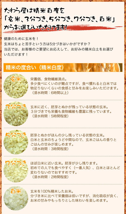 楽天市場】分つき米 玄米 7分づき 5分づき 米10kg (5kg×2) コシヒカリ 