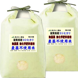 無農薬 分つき米 玄米 無化学肥料米 米10kg (5kg×2)コシヒカリ 滋賀県産 特別栽培米 送料無料お米 7分づき 5分づき 出荷日精米 令和5年産