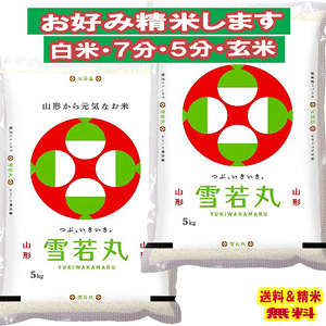 新米 令和7年産 分つき米 玄米7分づき 5分づき 米 10kg(5kg×2) 雪若丸 山形県産 出荷日精米 送料無料 お米