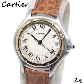 4月24日〜27日迄！最大47倍ポイント！【オーバーホール済み】 カルティエ K18/SS パンテールクーガー SM 【極美品】 生産終了モデル レディース 腕時計 ロンド 【送料無料】 Cartier Panthere 時計 中古