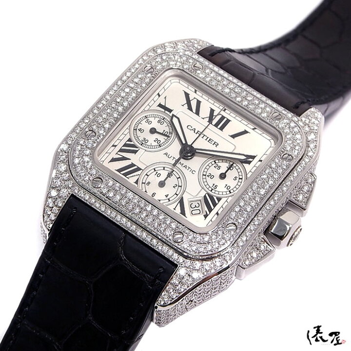 楽天市場】【オーバーホール済み】カルティエ サントス100 XL クロノ  