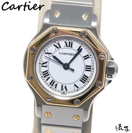 【オーバーホール済】 カルティエ サントス オクタゴン SM 自動巻【極美品】 K18 SS ヴィンテージ レディース 腕時計 【送料無料】 Cartier Santos Octagon 時計 中古