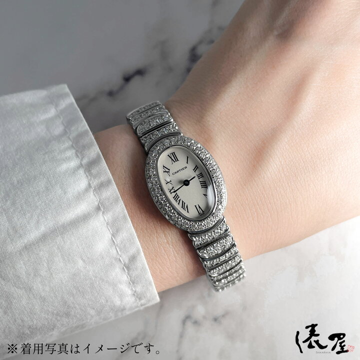 楽天市場】7倍ポイント！3月21日～27日迄！【フルダイヤブレス カルティエベニュアールホワイトゴールド無垢腕時計
