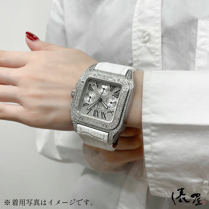 楽天市場】【ダイヤ文字盤】カルティエ サントス100 XL クロノグラフ 