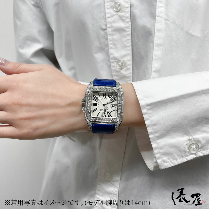 楽天市場】【極美品】 カルティエ サントス100 LMサイズ ダイヤベゼル 