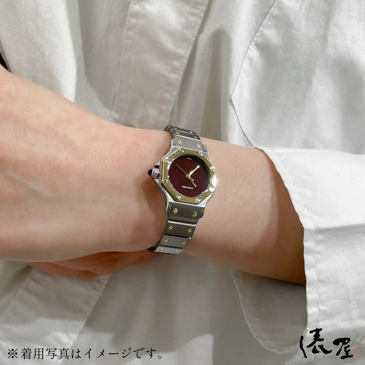 楽天市場】【国際保証書】 カルティエ K18×SS サントス オクタゴン SM  